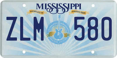 MS license plate ZLM580