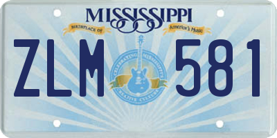 MS license plate ZLM581