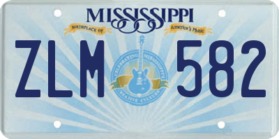 MS license plate ZLM582