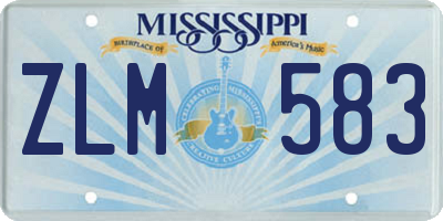 MS license plate ZLM583