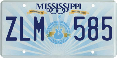 MS license plate ZLM585