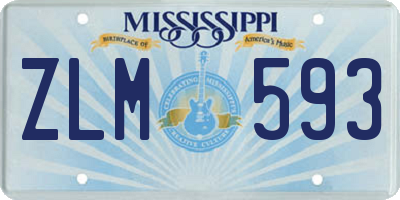 MS license plate ZLM593