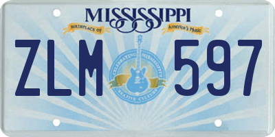 MS license plate ZLM597