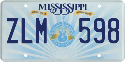 MS license plate ZLM598