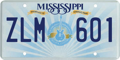MS license plate ZLM601