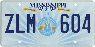 MS license plate ZLM604