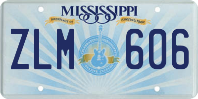 MS license plate ZLM606