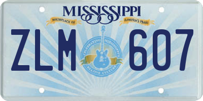 MS license plate ZLM607