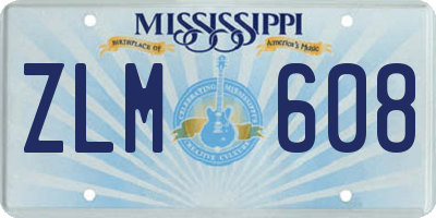 MS license plate ZLM608