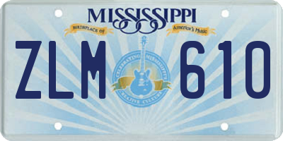 MS license plate ZLM610