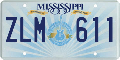 MS license plate ZLM611