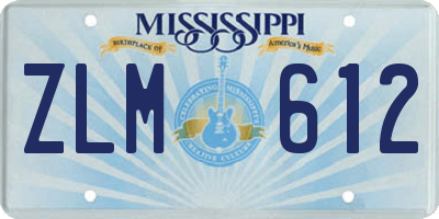 MS license plate ZLM612