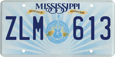 MS license plate ZLM613