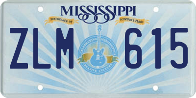 MS license plate ZLM615