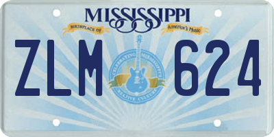 MS license plate ZLM624