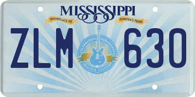 MS license plate ZLM630