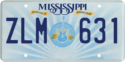 MS license plate ZLM631