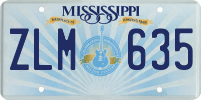 MS license plate ZLM635