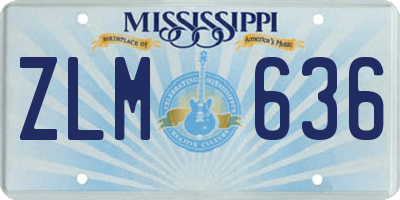 MS license plate ZLM636