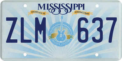 MS license plate ZLM637