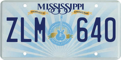 MS license plate ZLM640