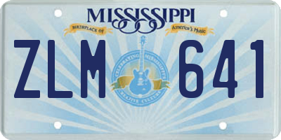 MS license plate ZLM641