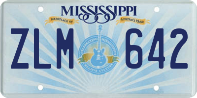 MS license plate ZLM642