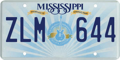 MS license plate ZLM644