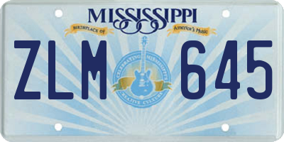 MS license plate ZLM645