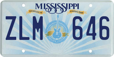 MS license plate ZLM646
