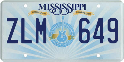MS license plate ZLM649