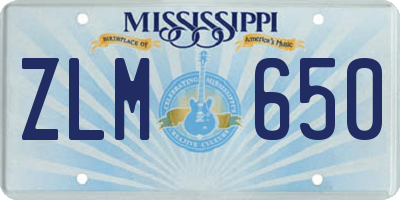 MS license plate ZLM650