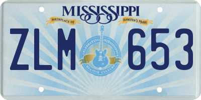 MS license plate ZLM653