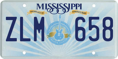 MS license plate ZLM658