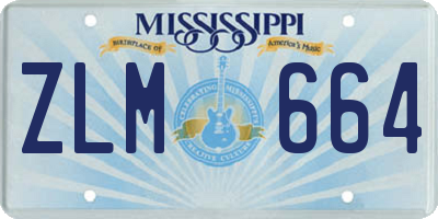 MS license plate ZLM664