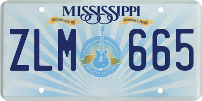 MS license plate ZLM665