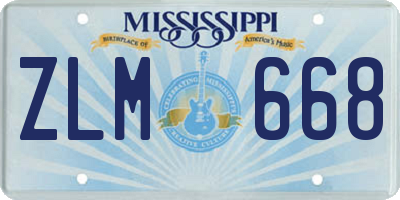 MS license plate ZLM668