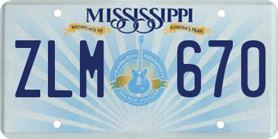 MS license plate ZLM670
