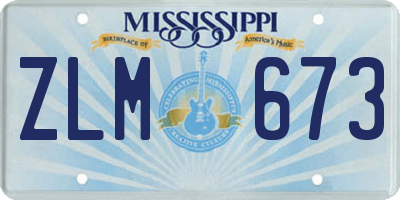 MS license plate ZLM673