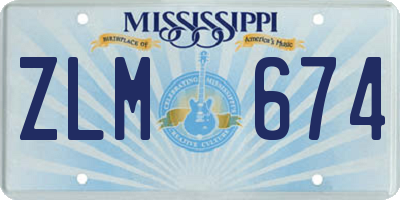 MS license plate ZLM674