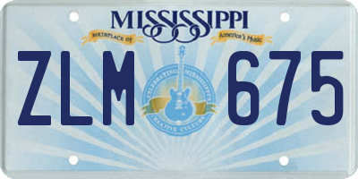 MS license plate ZLM675