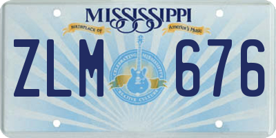 MS license plate ZLM676