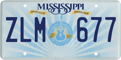 MS license plate ZLM677