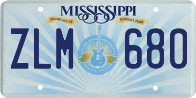 MS license plate ZLM680