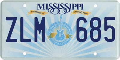MS license plate ZLM685