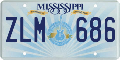 MS license plate ZLM686
