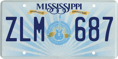 MS license plate ZLM687