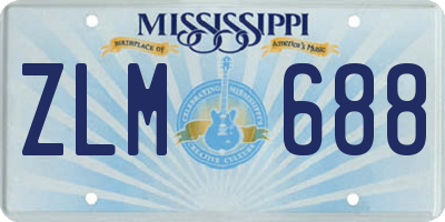 MS license plate ZLM688