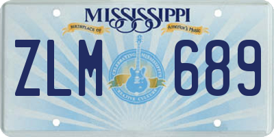 MS license plate ZLM689