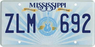 MS license plate ZLM692